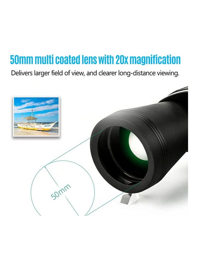 20x50 HD Long Distance Prism Binocular With Diopter Ring Waterproof Lens Black  - Image 4