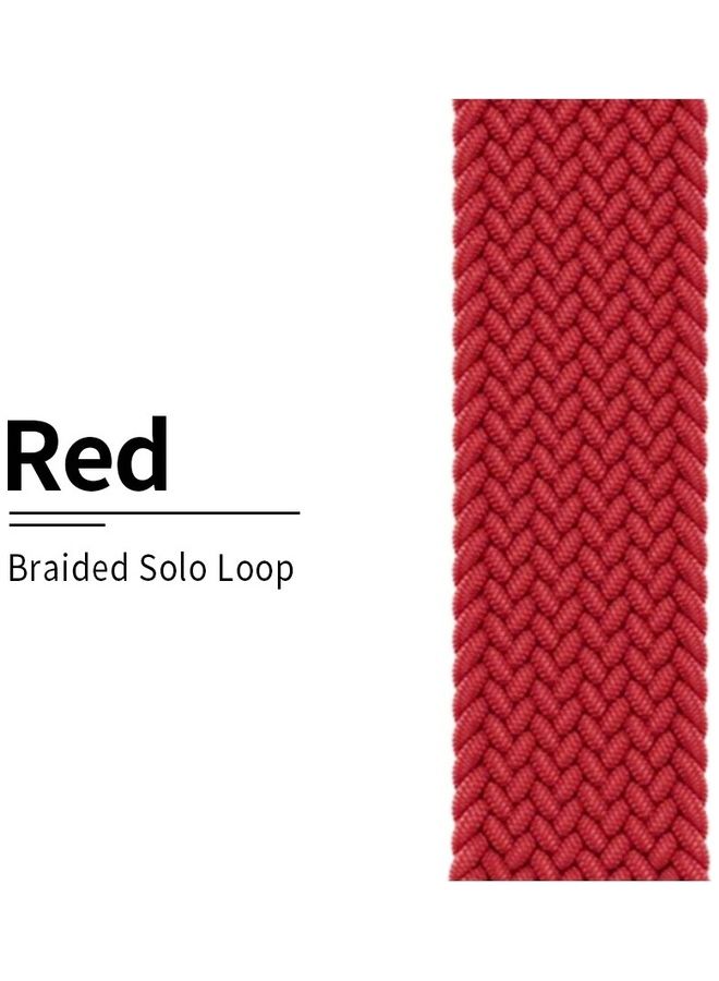 Techshare - Nylon Braided Solo Loop Sports Band Compatible For Apple Watch Series 6/5/4/ 4244mm Medium China Red - Image 1