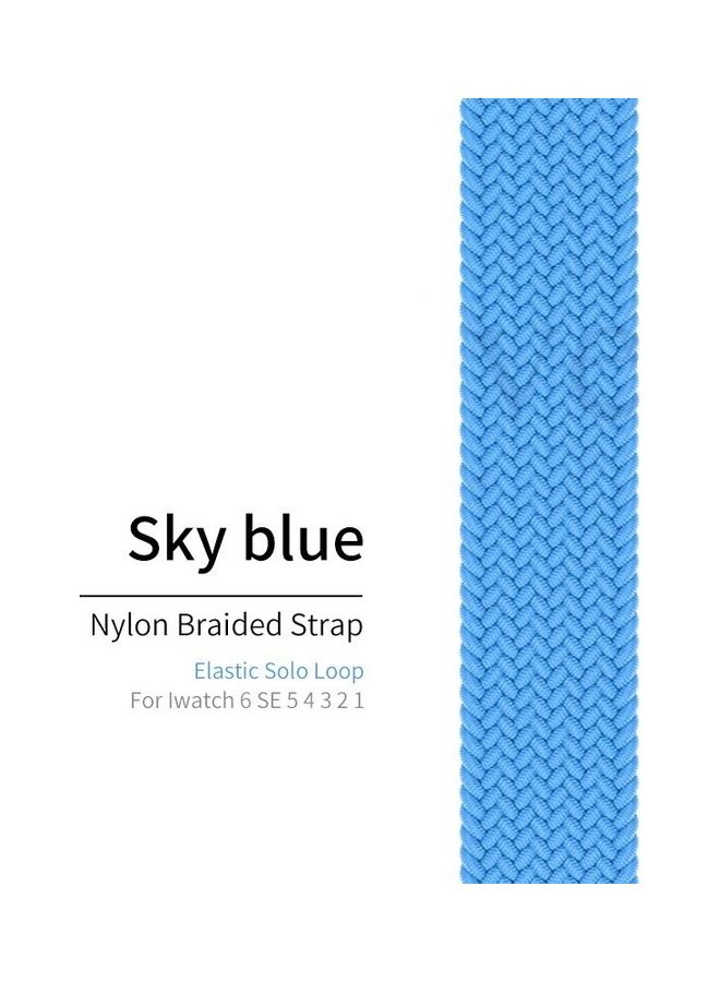 Techshare Nylon Braided Solo Loop Sports Band Compatible For Apple Watch Series 6/5/4/ 4244mm Small Sky Blue  - Image 3