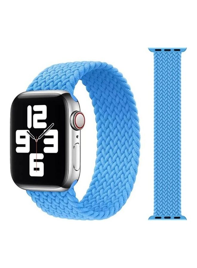 Techshare Nylon Braided Solo Loop Sports Band Compatible For Apple Watch Series 6/5/4/ 4244mm Small Sky Blue  - Image 1
