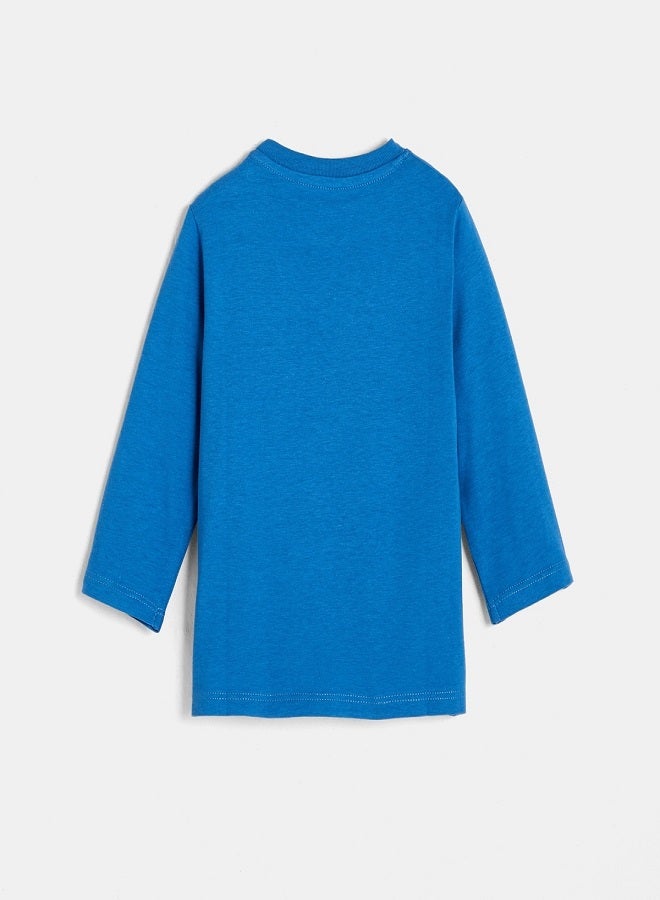 OBAIBI - T-Shirt With Motif Blue - Image 1