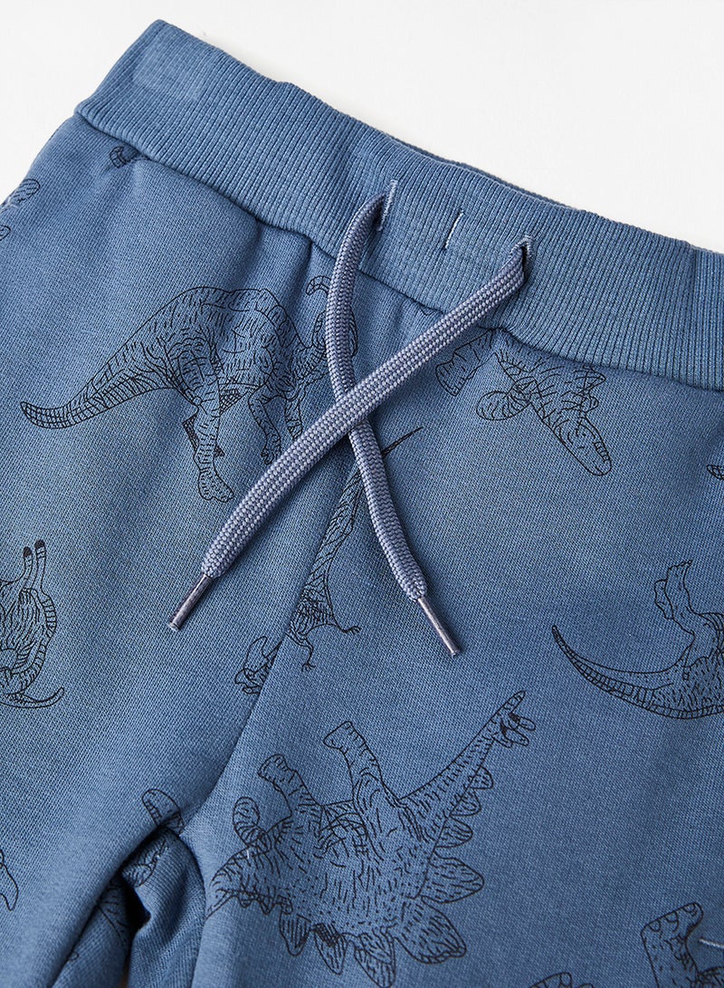 NAME IT - Kids Dinosaur Print Sweatpants Blue - Image 1