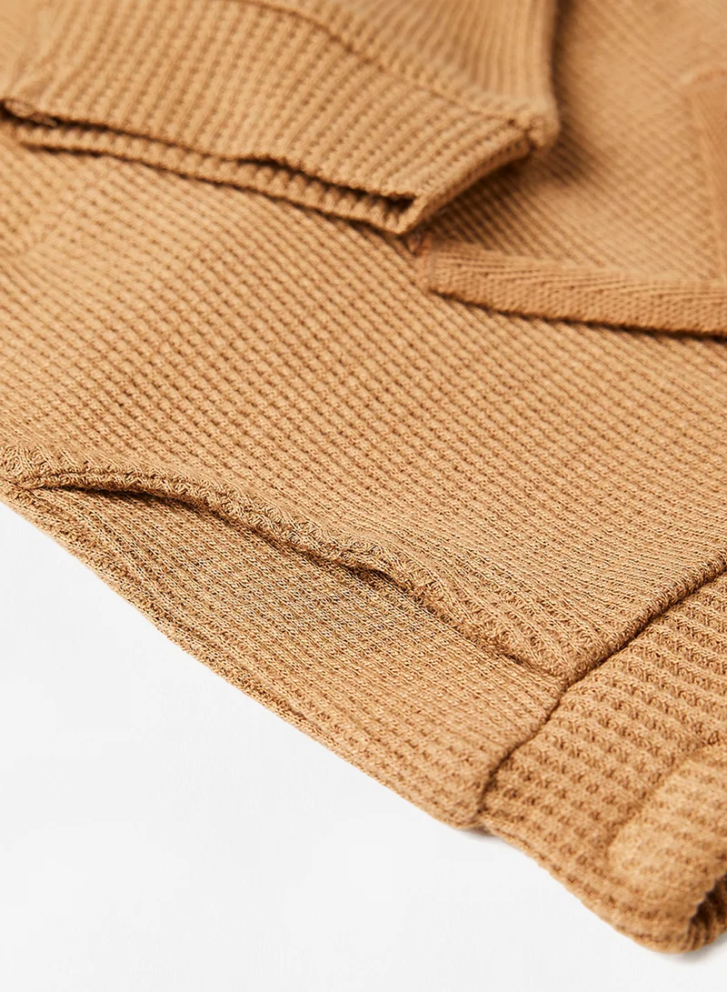 NAME IT Baby Drawstring Waist Knit Pants Brown