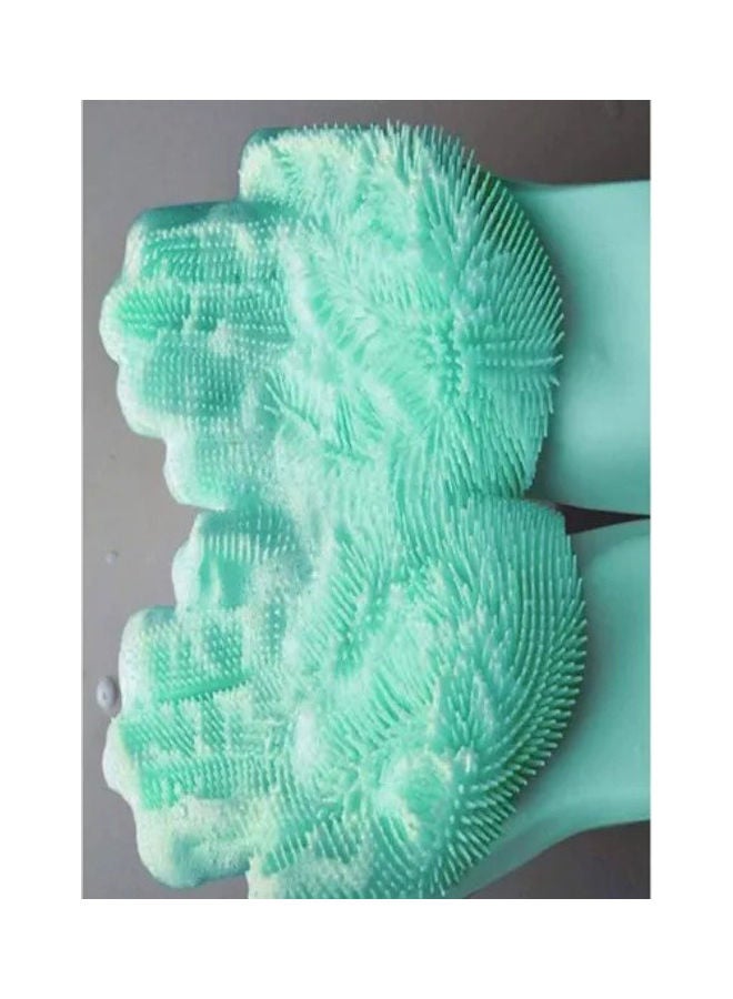 Pair Of Heat-Resistant Silicone Cleaning Gloves Blue - Image 3