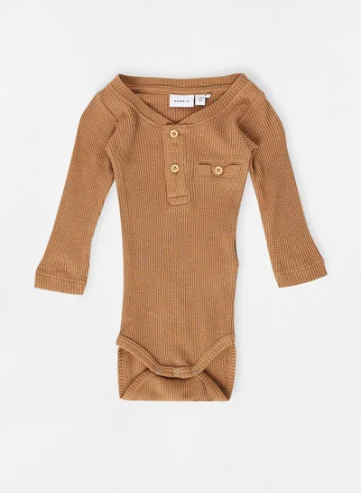NAME IT Baby Boys Knit Bodysuit Brown