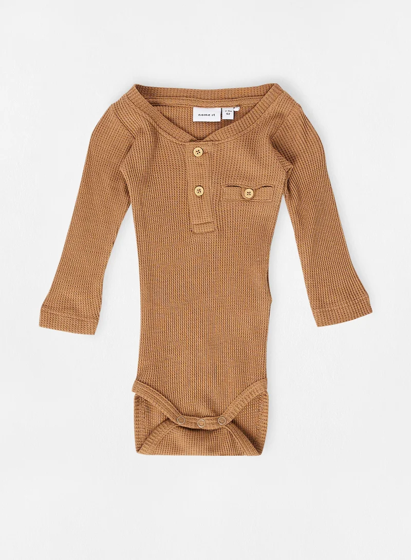 NAME IT Baby Boys Knit Bodysuit Brown