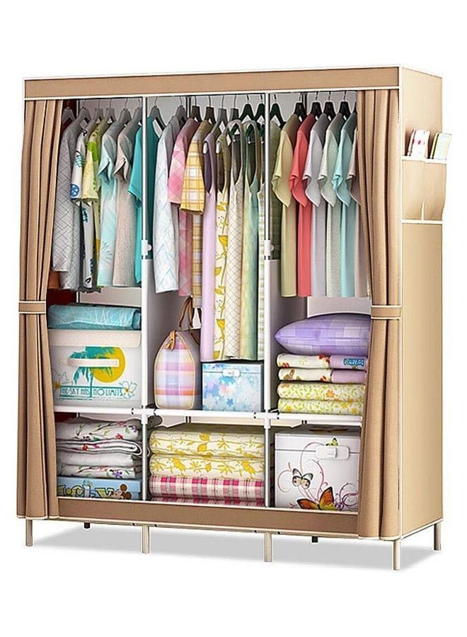 Arabest Portable Wardrobe Clothes Storage Organizer Brown 130x45x170cm  - Image 1