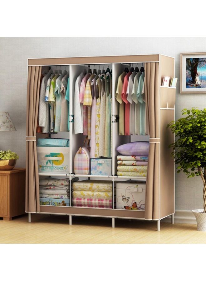 Arabest Portable Wardrobe Clothes Storage Organizer Brown 130x45x170cm  - Image 2