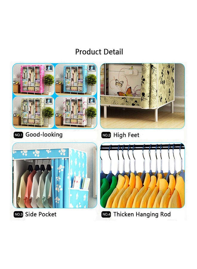 Arabest Portable Wardrobe Clothes Storage Organizer Brown 130x45x170cm  - Image 4