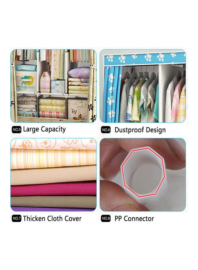Arabest Portable Wardrobe Clothes Storage Organizer Brown 130x45x170cm  - Image 5