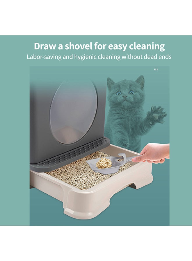 شاربدو صندوق فضلات القطط مغلق بالكامل وقابل للطي في اتجاهين باللون الوردي مقاس 34 × 39 × 48 سم وردي 34x39x48سم - Image 5