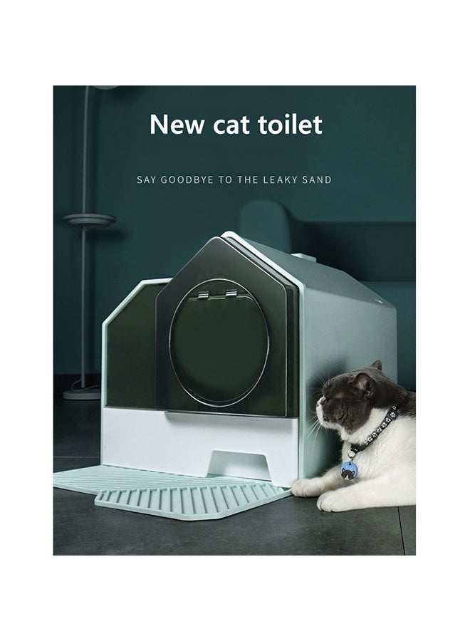 Fully Enclosed Cat Litter Box Green/Black 38x47.5x45cm - Image 3