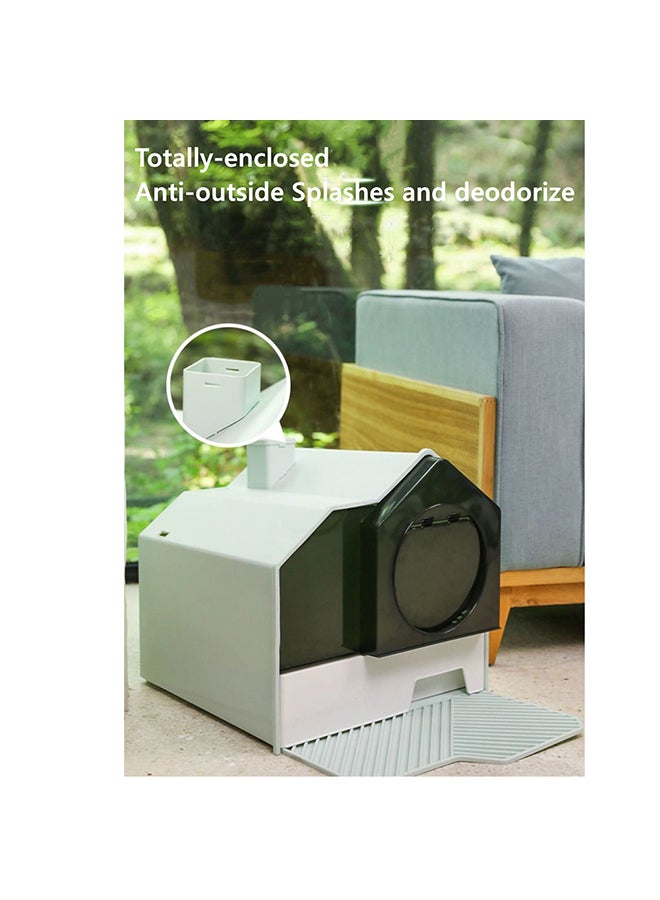 Fully Enclosed Cat Litter Box Green/Black 38x47.5x45cm - Image 4