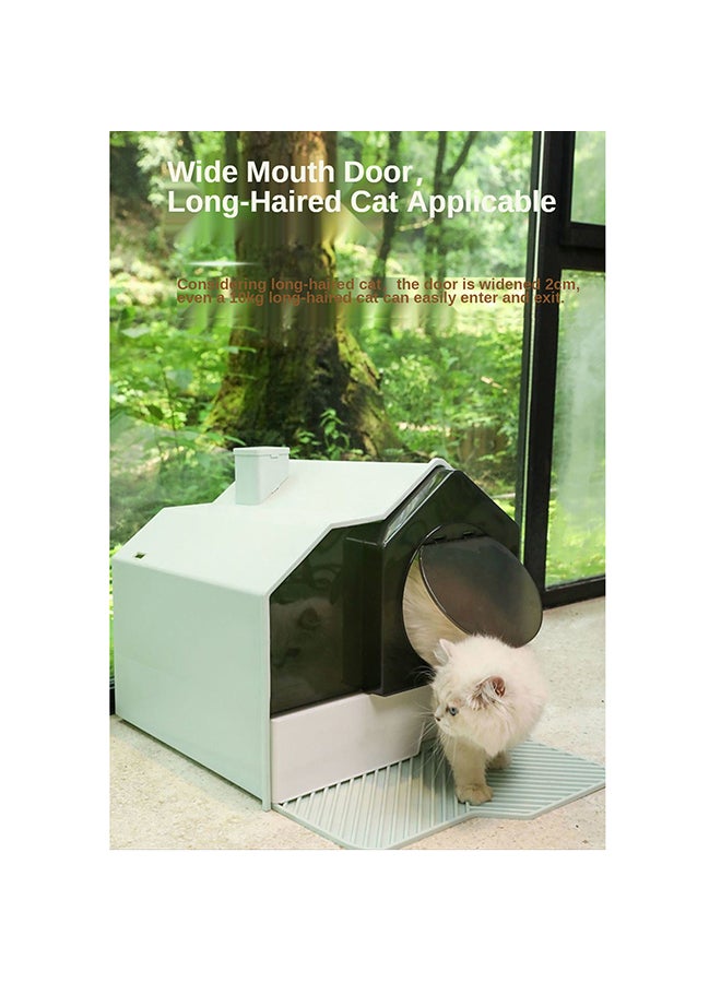 Fully Enclosed Cat Litter Box Green/Black 38x47.5x45cm - Image 5
