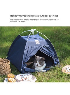 Generic Cat Kennel Detachable Tent Blue 40x40x41cm  - Image 5