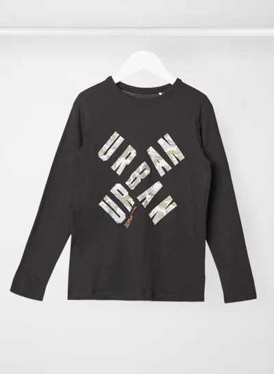 JACK & JONES Teen Text Print T-Shirt Black