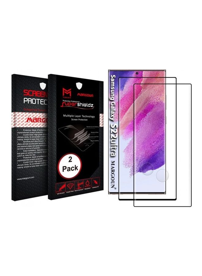 MARGOUN 2-Piece Screen Protector For Samsung Galaxy S22 Ultra 5G Clear/Black - Image 1