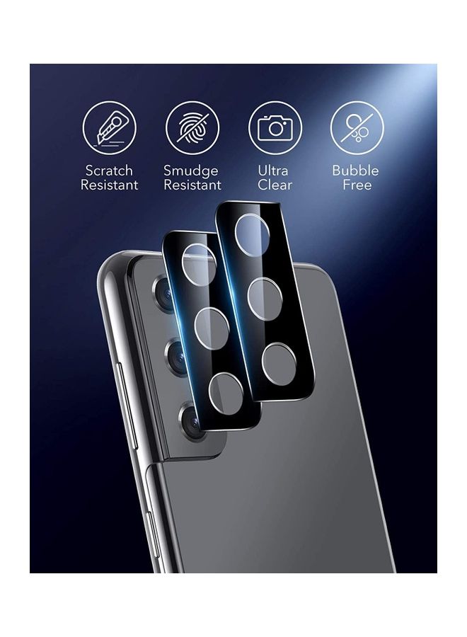 MARGOUN 2-Piece Camera Lens Protector Scratch Resistant Tempered Glass for Samsung Galaxy S22 Black - Image 2