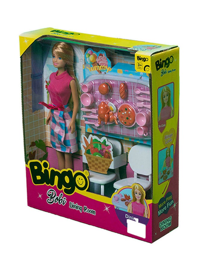 بينجو مجموعة لعب الدمية بوبي في غرفة الطعام