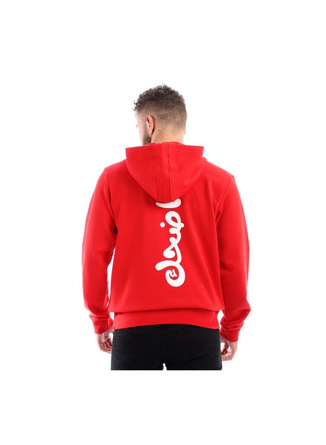 NAS Trends Casual Printed Hooded Neck Hoodie Red  - Image 2