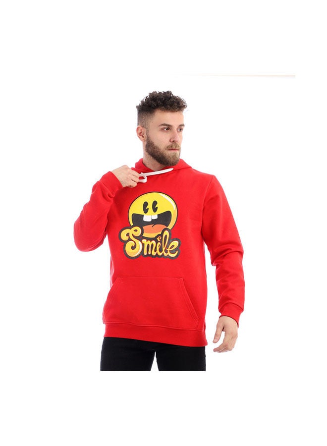 NAS Trends Casual Printed Hooded Neck Hoodie Red  - Image 1