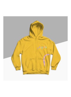 NAS Trends Casual Printed Hooded Neck Hoodie Yellow 