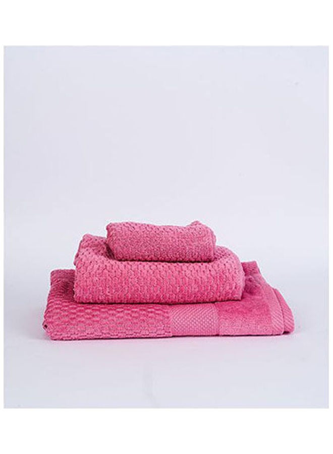 HAMMAM Luxury Jacquard Towel Set Pink 100x50cm  - Image 1