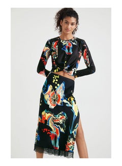 DESIGUAL Casual Floral Maxi Skirts Black  - Image 3
