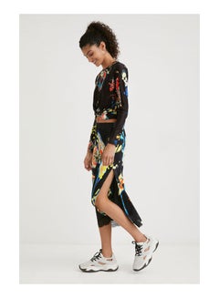 DESIGUAL Casual Floral Maxi Skirts Black  - Image 1
