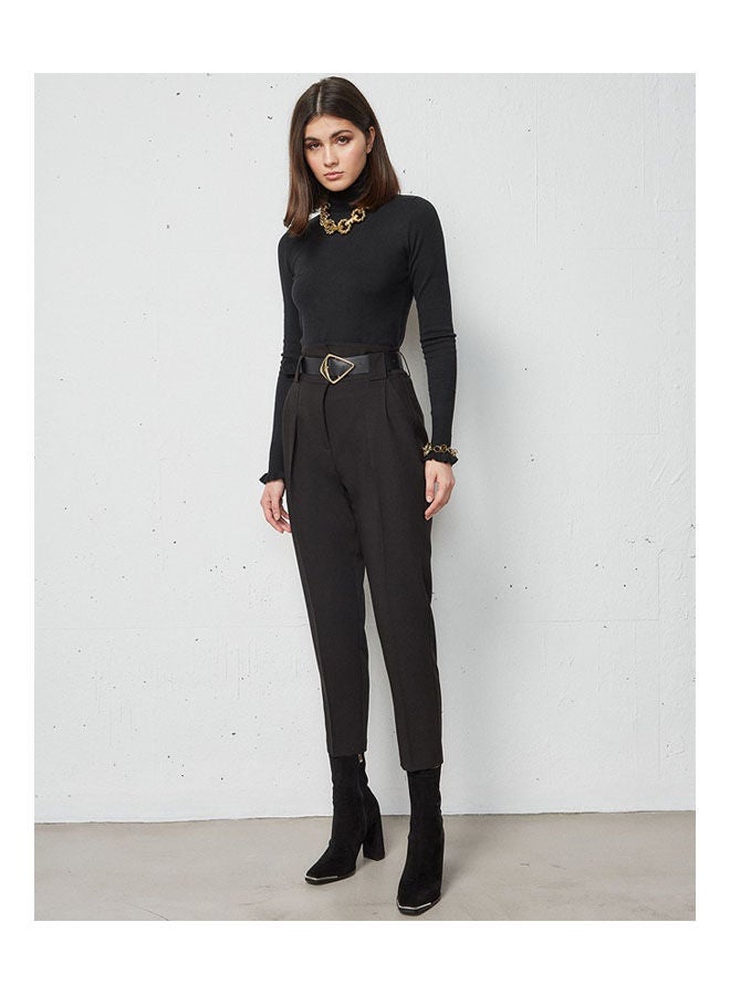 BSB Mid-Rise Regular Basic Casual Pants Black - Image 1