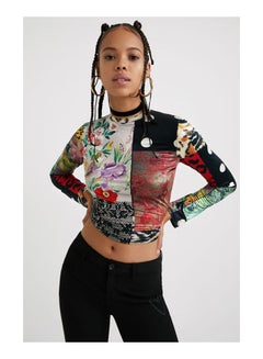 DESIGUAL Casual Printed Long Sleeve Round Neck T_Shirt Tutti  - Image 1
