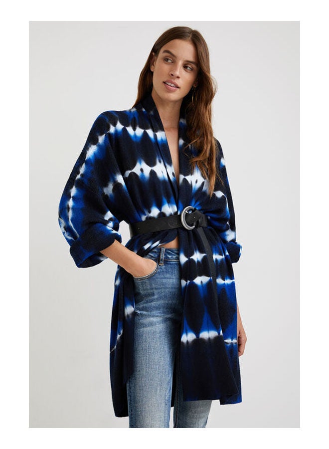 DESIGUAL Casual Stripes V Neck Jackets Navy  - Image 1