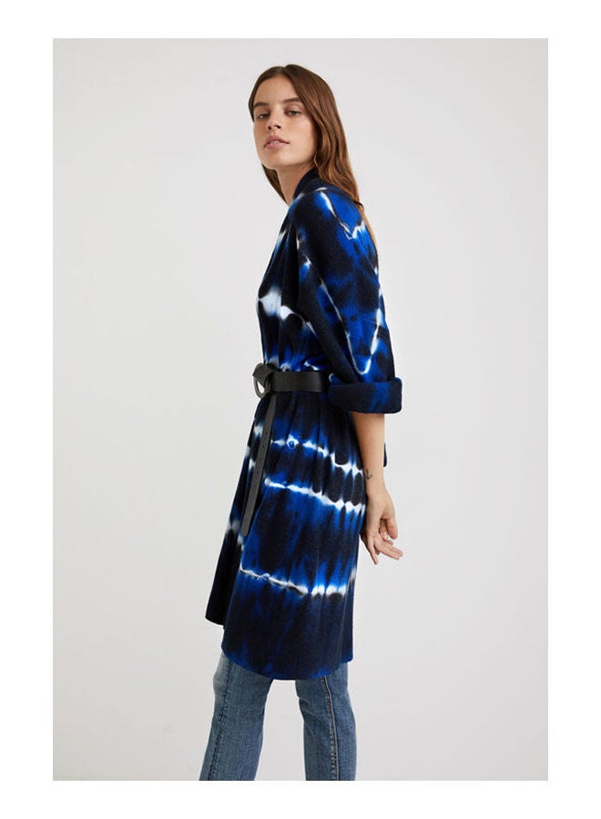 DESIGUAL Casual Stripes V Neck Jackets Navy  - Image 4