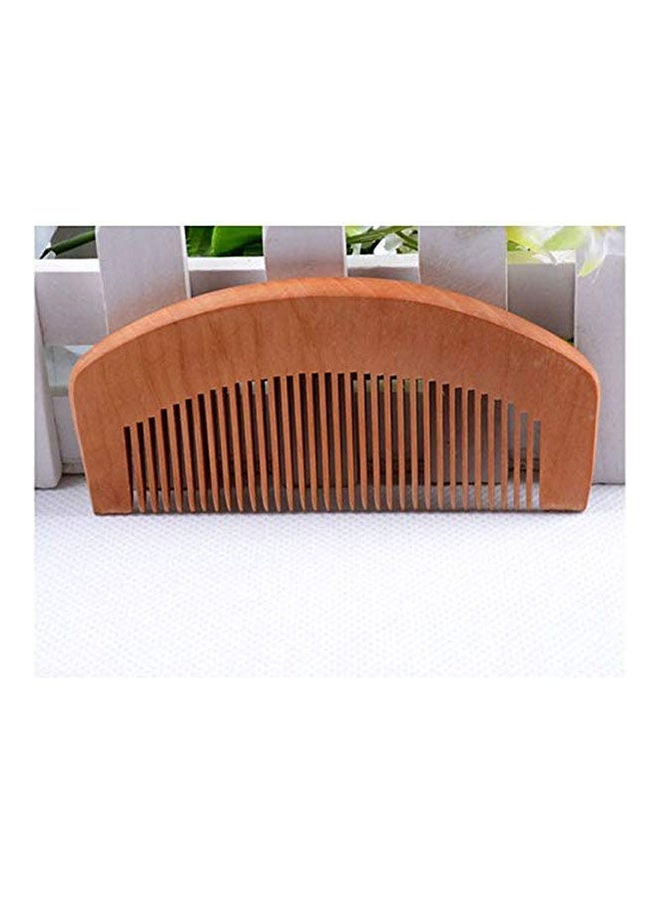 مشط مصنوع من خشب شجرة الخوخ بتصميم كلاسيكي رائع للعناية الطبيعية بالشعر بيج . - Image 1