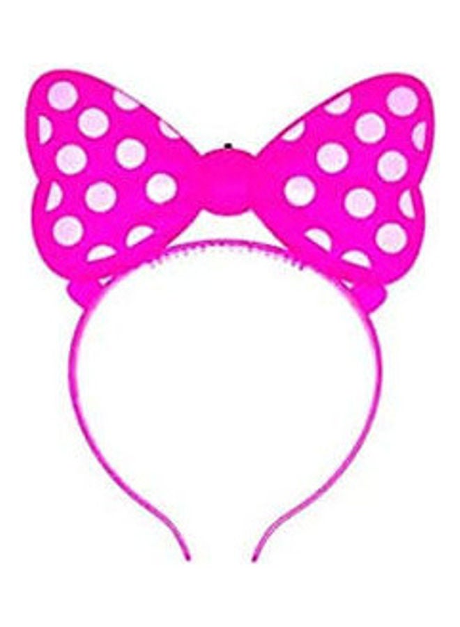 Generic - Minnie Mouse Ears Light Up LED Flashing Bows Headband Mickey Party Favors Pink 28grams - Image 1