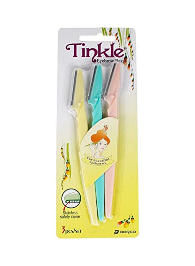 Tinkle - Razor Eyebrow Shaper Trimmer Le Face Bikini Hair Removers 3Pcs Set Multicolor 23grams - Image 1