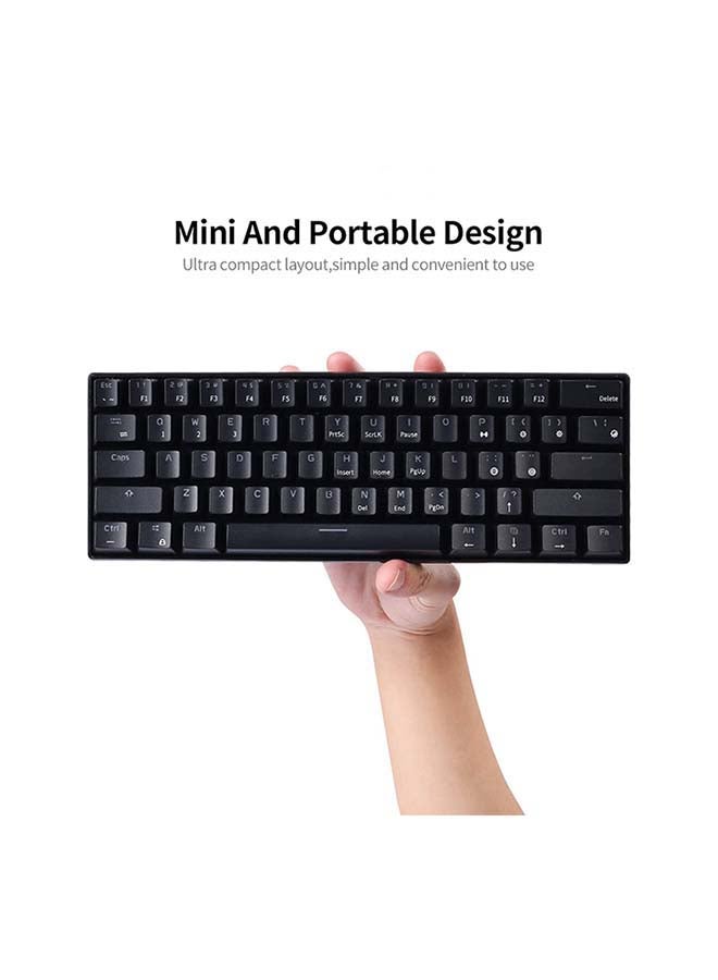 61 Keys Wired/Wireless Keyboard Black