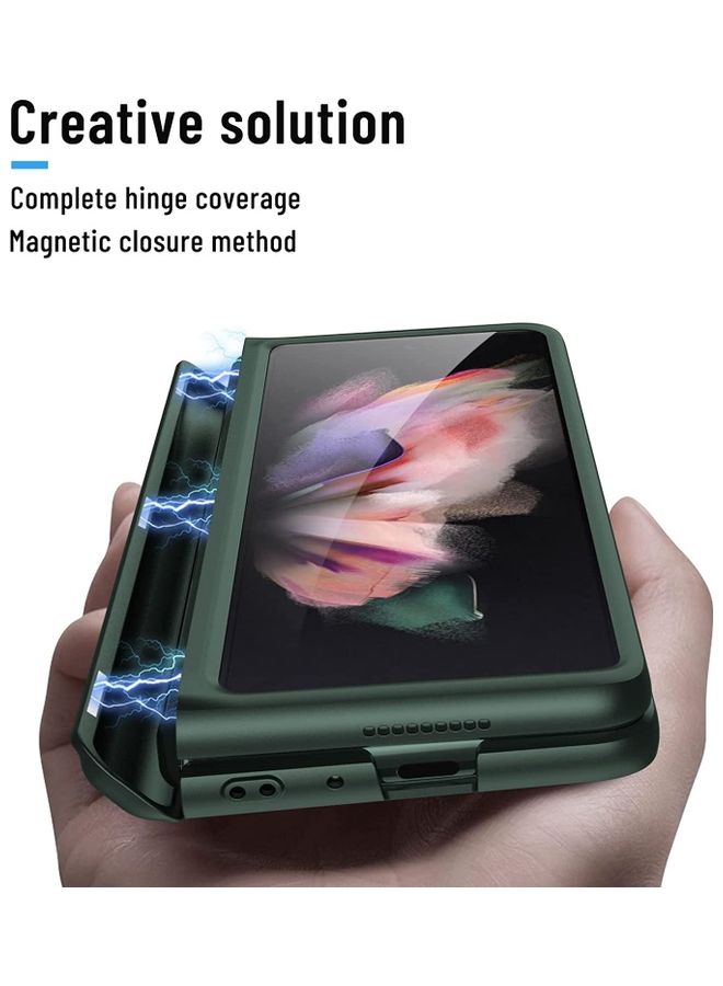 Rock Pow Kickstand Magnetic Phone Case For Samsung Galaxy Z Fold 3 5G Green  - Image 2