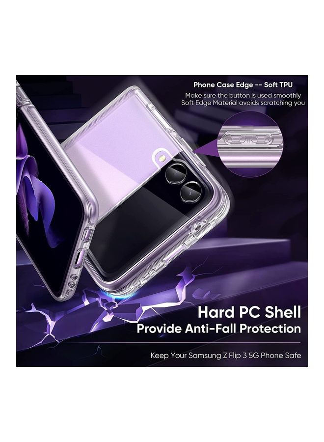 Rock Pow Shockproof Non-Slip Protective Case Cover For Samsung Galaxy Z Flip 3 5G Clear - Image 4