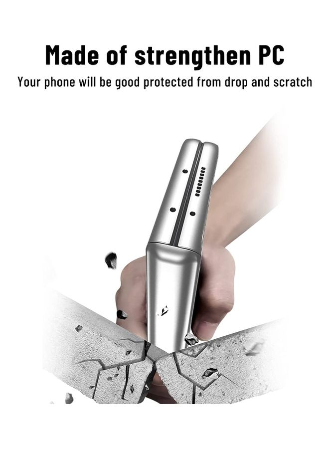 Rock Pow Kickstand Magnetic Phone Case For Samsung Galaxy Z Fold 3 5G Silver  - Image 4