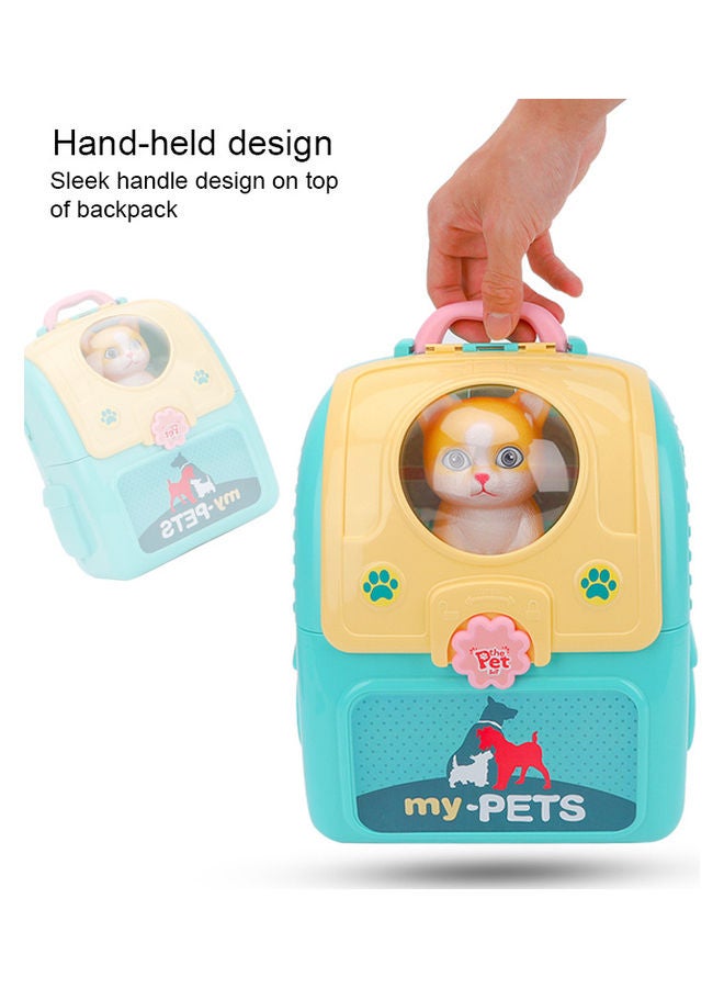 AMERTEER Pet Cat Playset, Cat Toddler Toy Veterinary Kit Set Cat Grooming Pretend Play Vet, Carrier Backpack Toy  - Image 2
