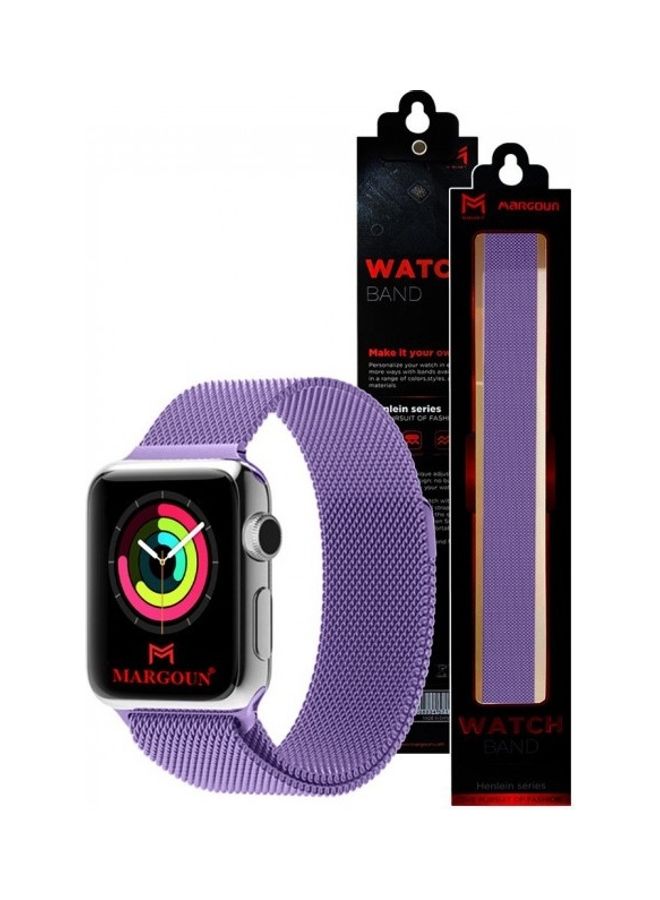 MARGOUN - Stainless Steel Milanese Loop Mesh Band for Apple Watch 7/6/SE/5/4/3/2/1 38mm/40mm/41mm Lavender - Image 1