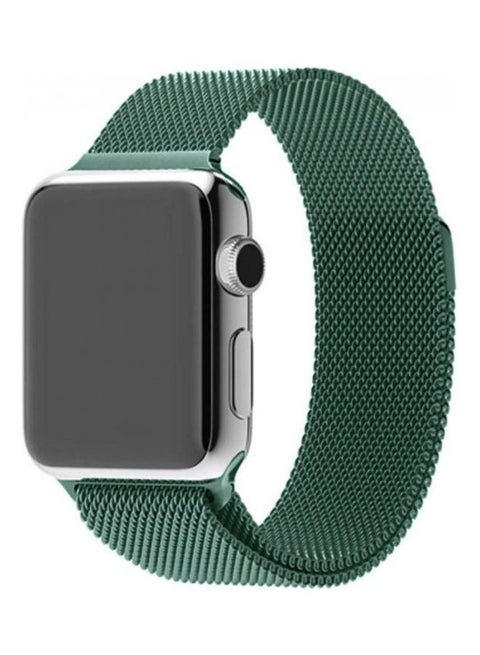 Stainless Steel Milanese Loop Mesh Band for Apple Watch 7/6/SE/5/4/3/2/1 38mm/40mm/41mm Pine Green