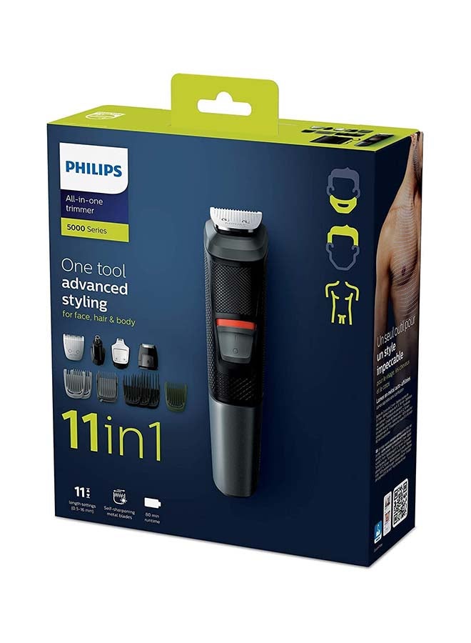 Philips Multigroom 5000 11-In-1 Face Hair and Body Trimmer Black/Grey/Red - Image 4