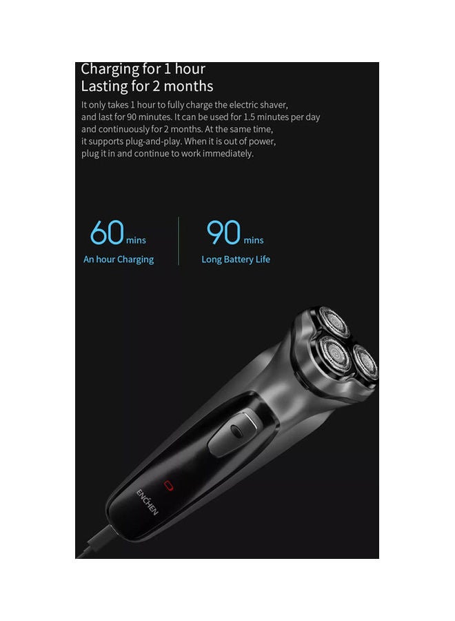 إنشن ماكينة حلاقة بلاك ستون الكهربائية ثلاثية الأبعاد فضي 15.5X5.3X5.3سم - Image 4