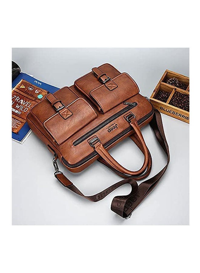 Jeep Buluo Laptop Work Bag Pocket brown