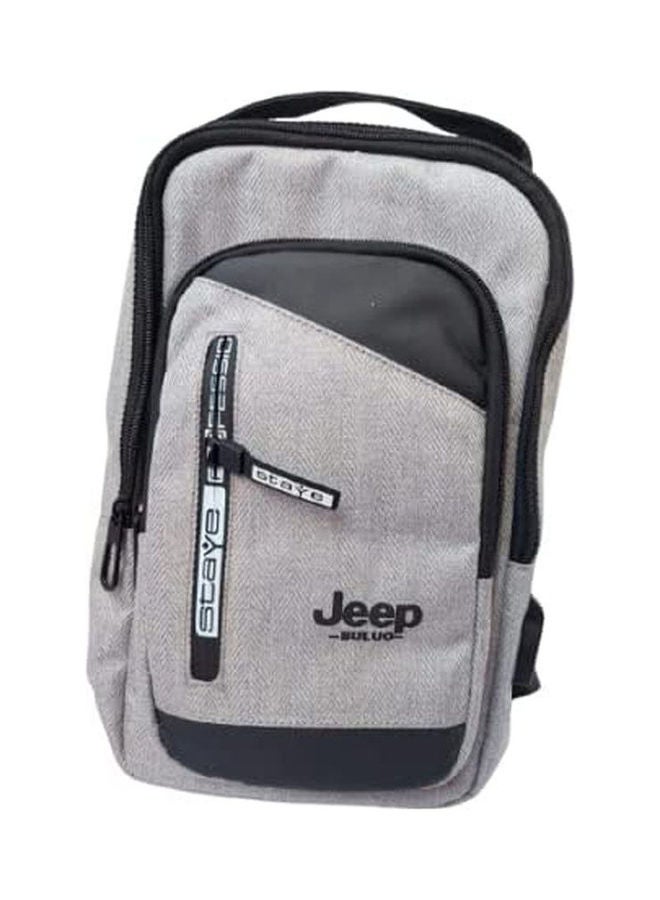 Jeep Buluo Material Super Single Shoulder Crossbody Bag With Usb Adapter Charger grey