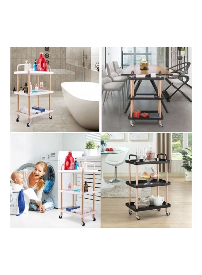 عربة تخزين من 3 مستويات أسود 50x34x84سم - Image 3