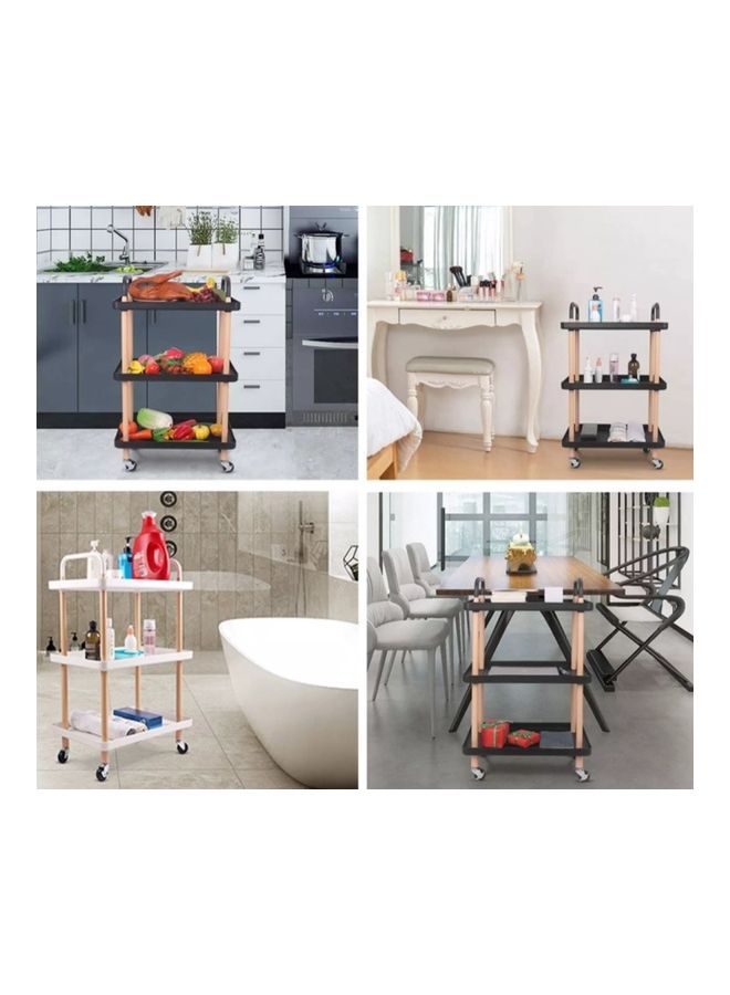 Generic 3-Tier Storage Trolley White 50x34x84cm  - Image 4