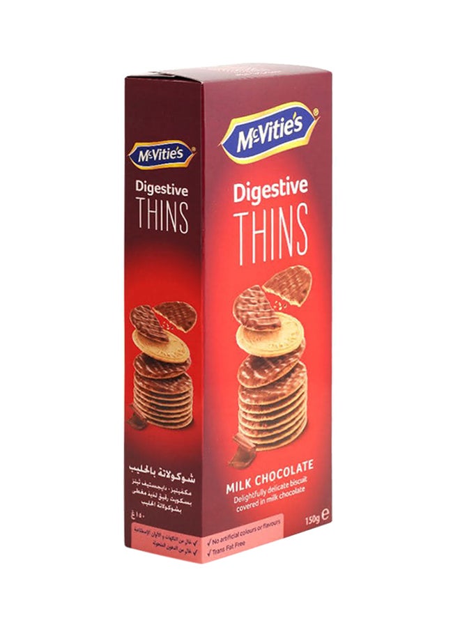 McVitie's Digestives Thins Biscuits Covered In Milk Chocolate, 150g  - Image 3